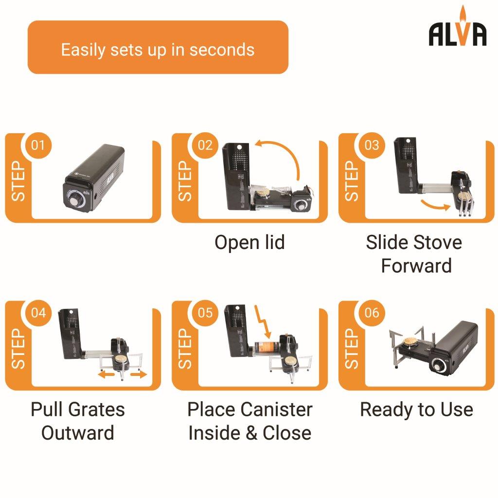 Mini Fold Up Butane Gas Canister Camping Stove 1 Plate