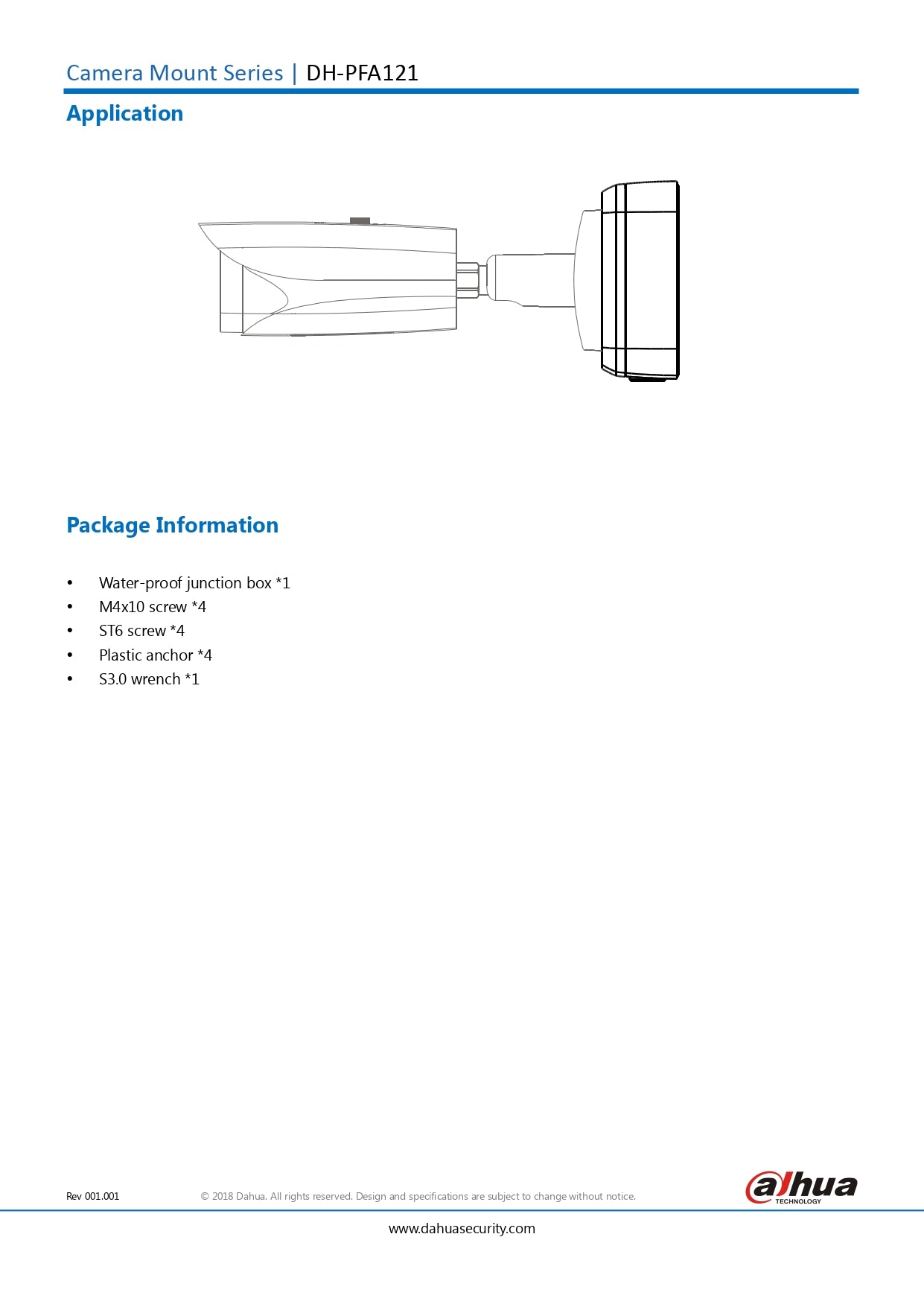 Dahua Aluminum Square Junction Box For Bullet Cameras - IP66