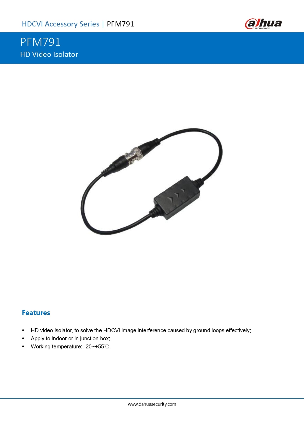 Dahua Video Ground Loop Isolator - HD, CVI
