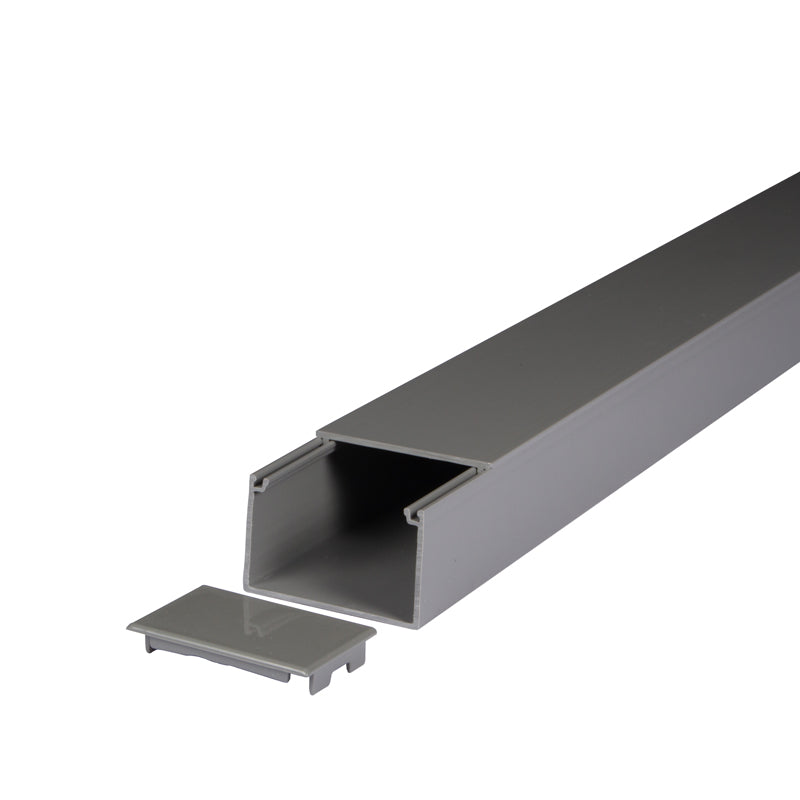 100x100mm Grey Pvc Trunking, 3m Length - Livestainable.co.za