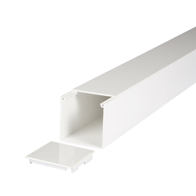 75x75mm White Pvc Trunking, 3m Length - Livestainable.co.za