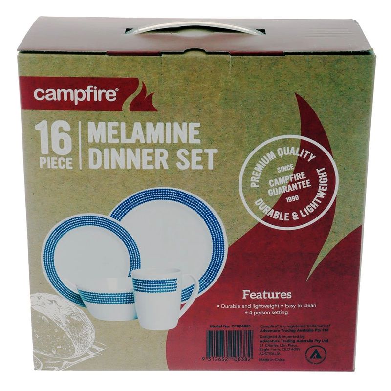 Campfire Melamine Set 16 Pc Blue Moon