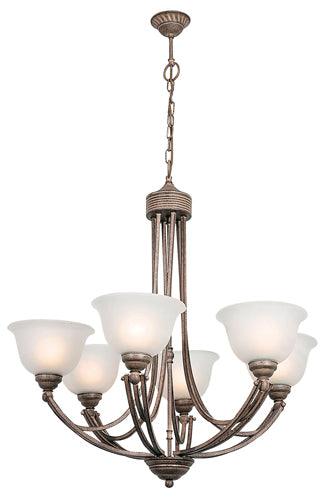 Aria 6 Lt Chandelier 745mm Brown Rust - Livestainable.co.za