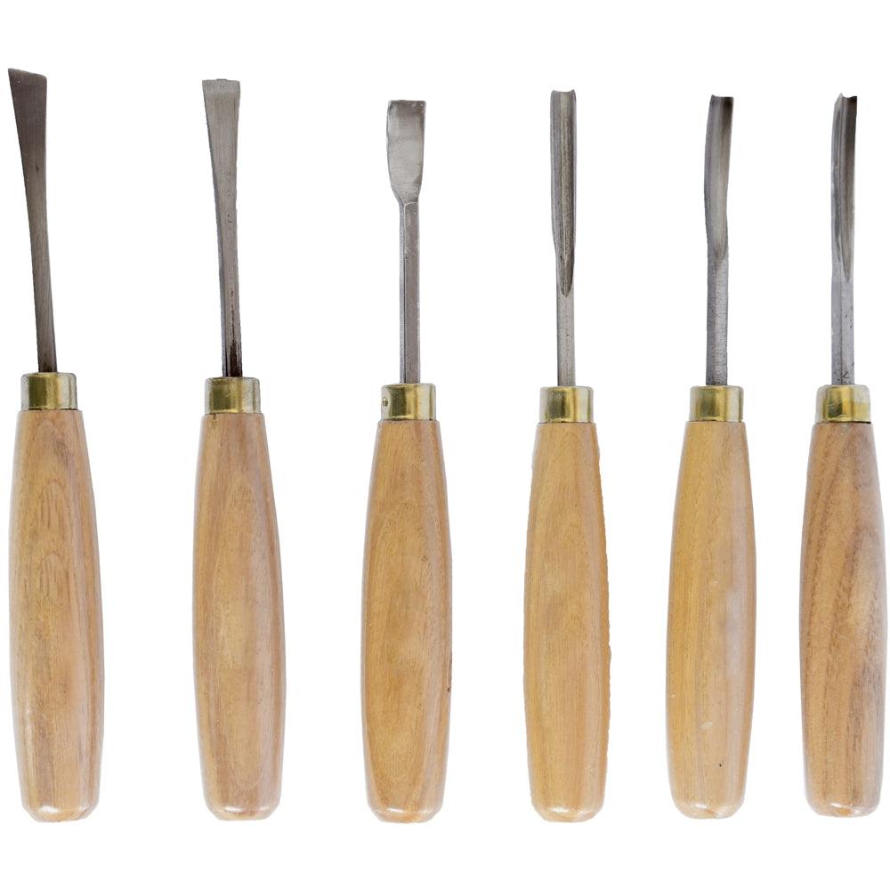 Chisel Set Wood Carving 6 Piece Wooden Box - Livestainable.co.za