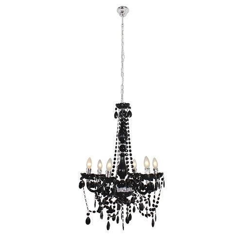 Octave Acrylic 6 Lt Chandelier550mm Black - Livestainable.co.za