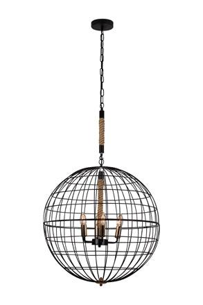 Sparta 4 Lt Chandelier 500mm Black - Livestainable.co.za