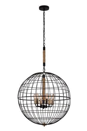 Sparta 6 Lt Chandelier Black - Livestainable.co.za