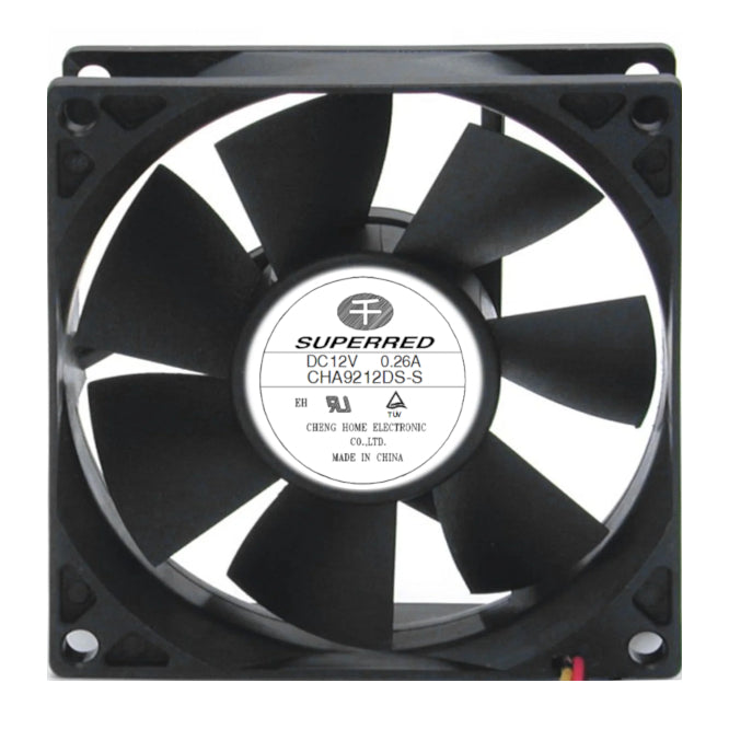 12 Vdc 0.26 A Axial Cooling Fan 92sqx25mm Slv 51 Cfm Lead Cha9212 Ds S