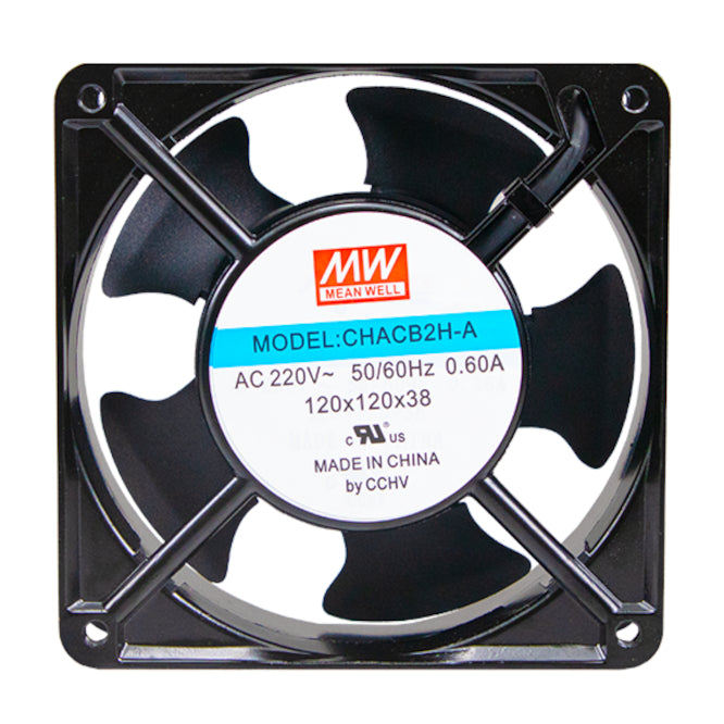 220 Vac Axial Cooling Fan 120sqx38mm 2x Bal 78 Cfm W/Leads Chacb2 H B