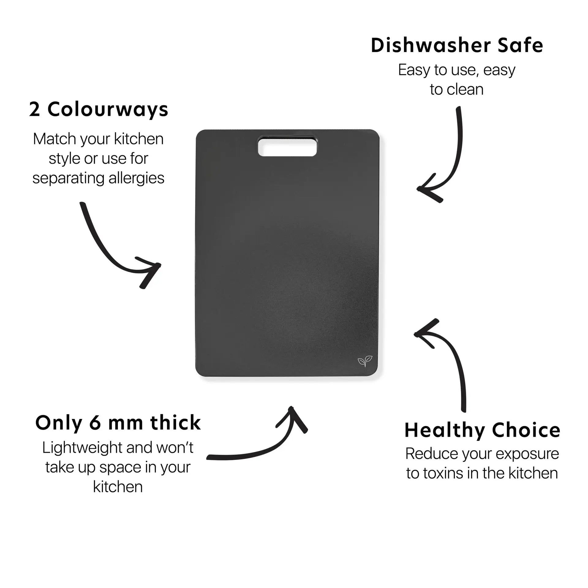 Wood Fibre Chopping Board- Liquorice-30 x 23 cm