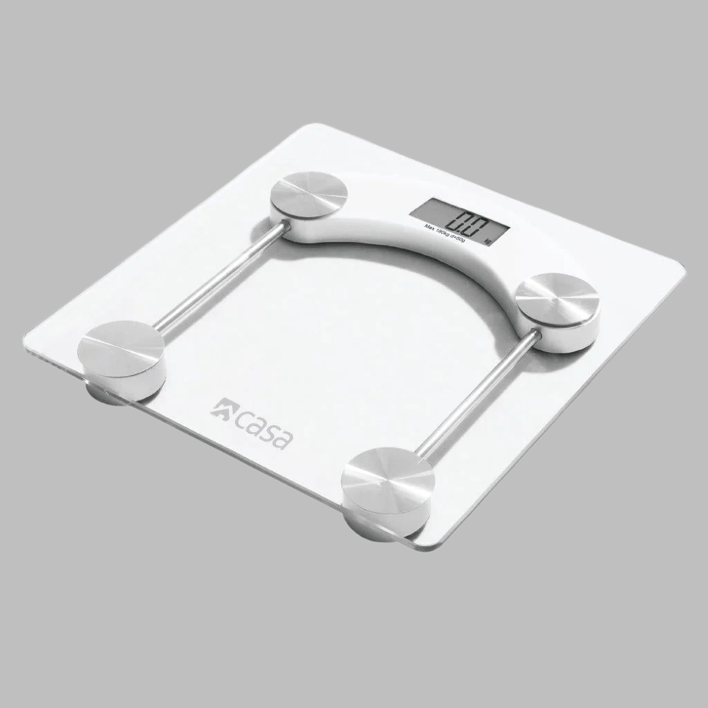 Electronic Bathroom Glass Scale Clear Square Rounded Corners