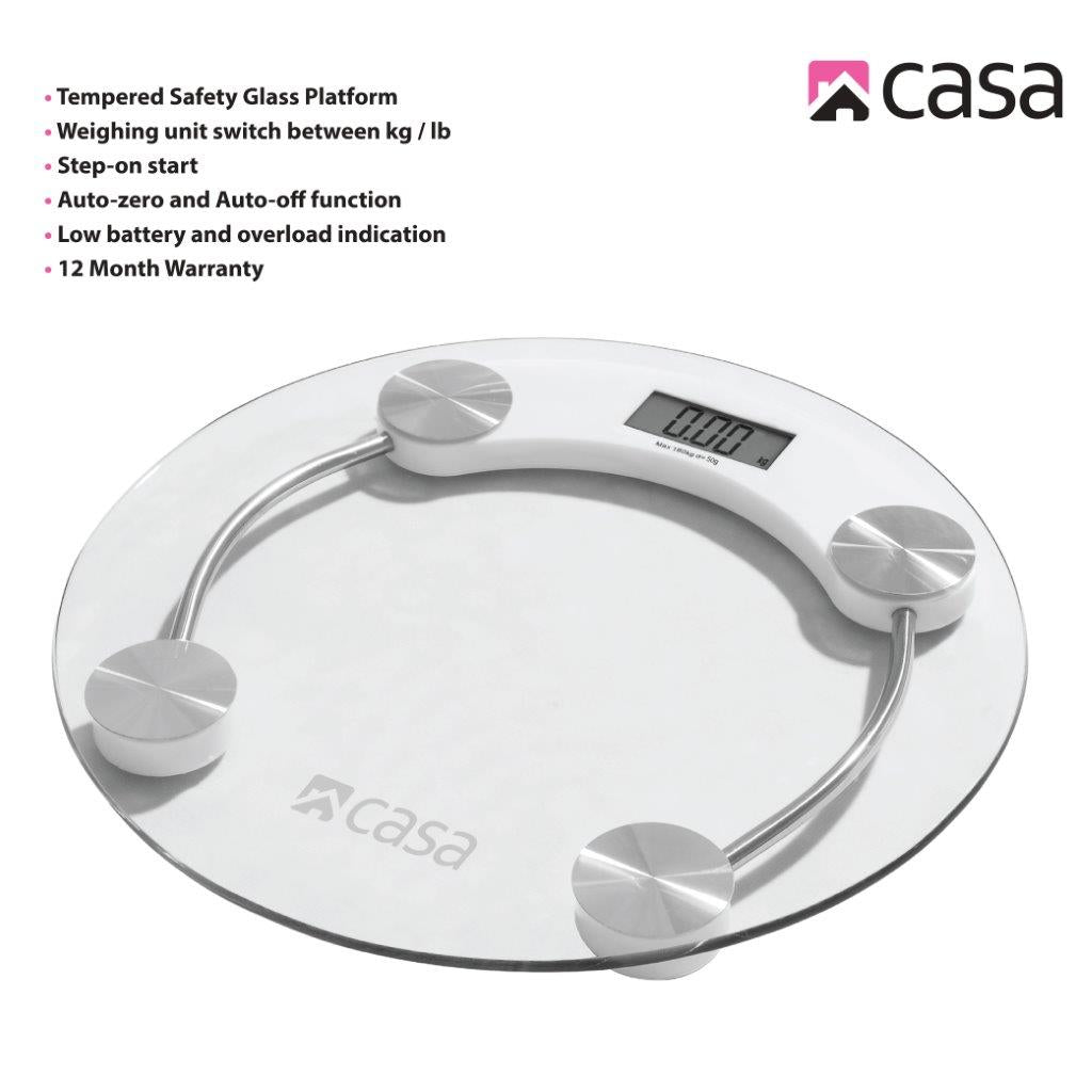 Electronic Bathroom Glass Scale Round