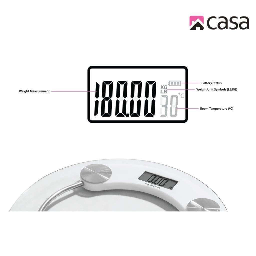 Electronic Bathroom Glass Scale Round