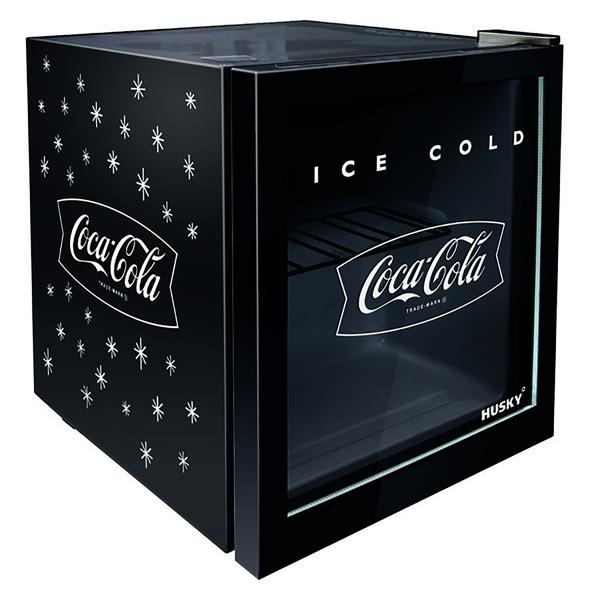 HUSKY - 46L COUNTER-TOP BEVERAGE COOLER W/ GLASS DOOR - COCA COLA - BLACK