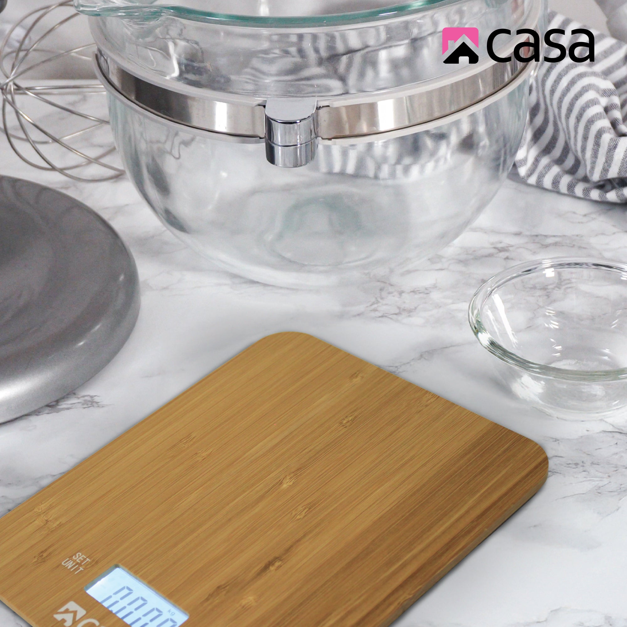 Kitchen Digital Scale Bamboo Clock & Timer
