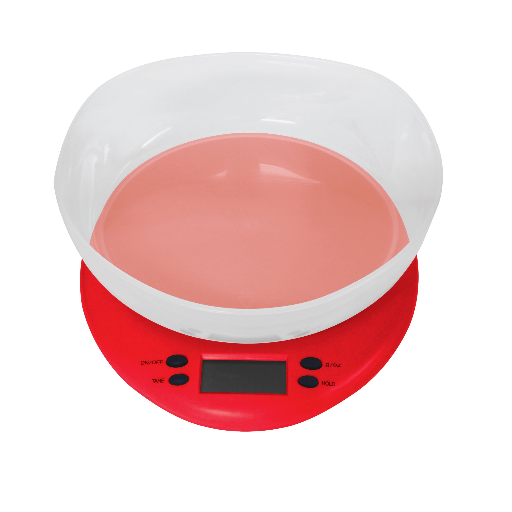 Kitchen Digital Scale Red With Clear Plastic Bowl
