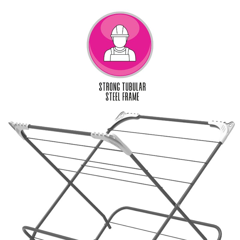 3 Tier Clothes Drying Stand, Foldable 13 M Capacity