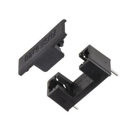 Holder For 5x20 Pcb Mount Fuse Black W/Cover Cq 200 Ct - Livestainable.co.za