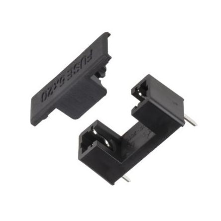 Holder For 5x20 Pcb Mount Fuse Black W/Cover Cq 200 Ct