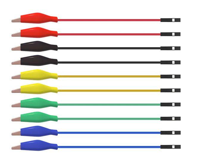 Jumper Socket To Croc Clip Leads 10pcs 5 Diff Colors P1531 - Livestainable.co.za