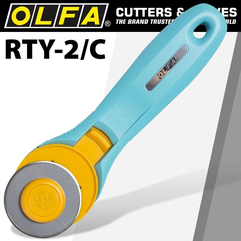 Olfa Rotary Splash Cutter 45 Mm Blade R/L Handed Light Blue Aqua - Livestainable.co.za