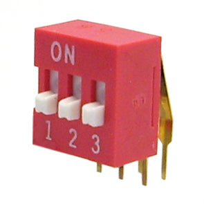 Dip Switch 3 W On Off R/A Red Nda 03 V