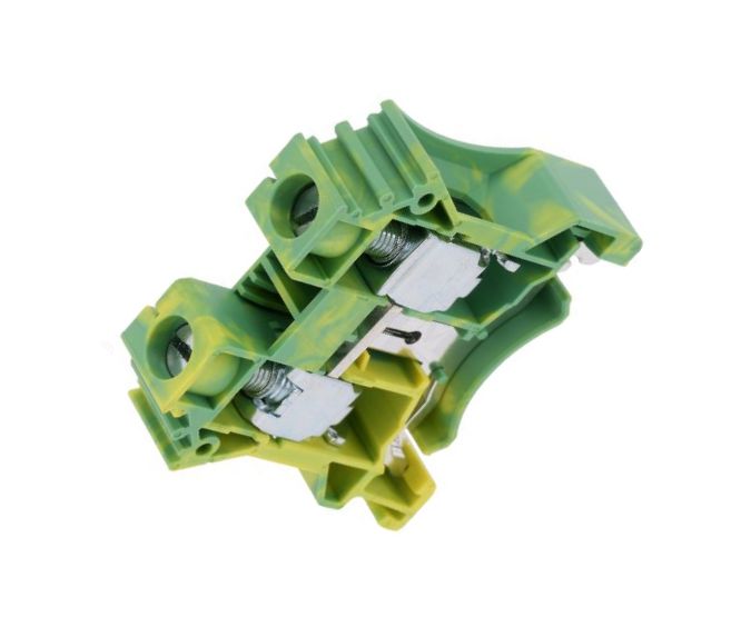 Terminal Block Din Rail M5 Screw Yellow Green Dc16 Pe 01 P 1 C 00 A(h)