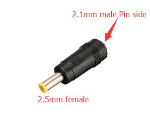 Adapter Dc 2.1mm Plug To 2.5mm Socket Yellow Ring Dc2.1 Dc2.5