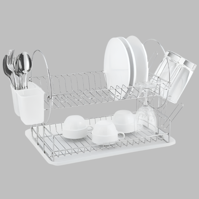 Dish Draining Rack 2 Tier Catania 202 Chrome Plated