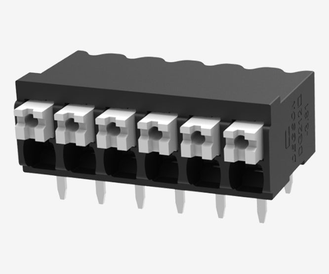 Pcb Spring Terminal Block R/A P=3.81 6 P Black Dg212 R Thr 3.81 06 P 13 100 Ah