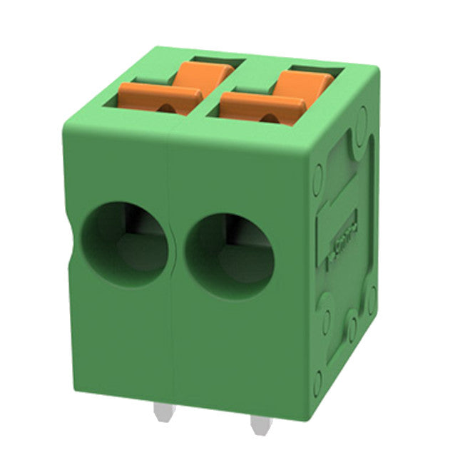 R/A Pcb Terminal Block Snap In 2 W P=5mm Green Dgps2.5 R 5.0 02 P 14 00 Z(h)
