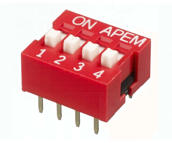 Dip Switch Spst 4 W Red Nds 04 V