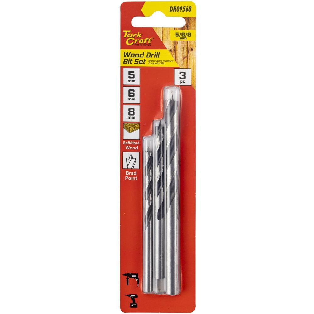 Drill Bit Wood 3 Pc Set 5 6 8 Mm - Livestainable.co.za