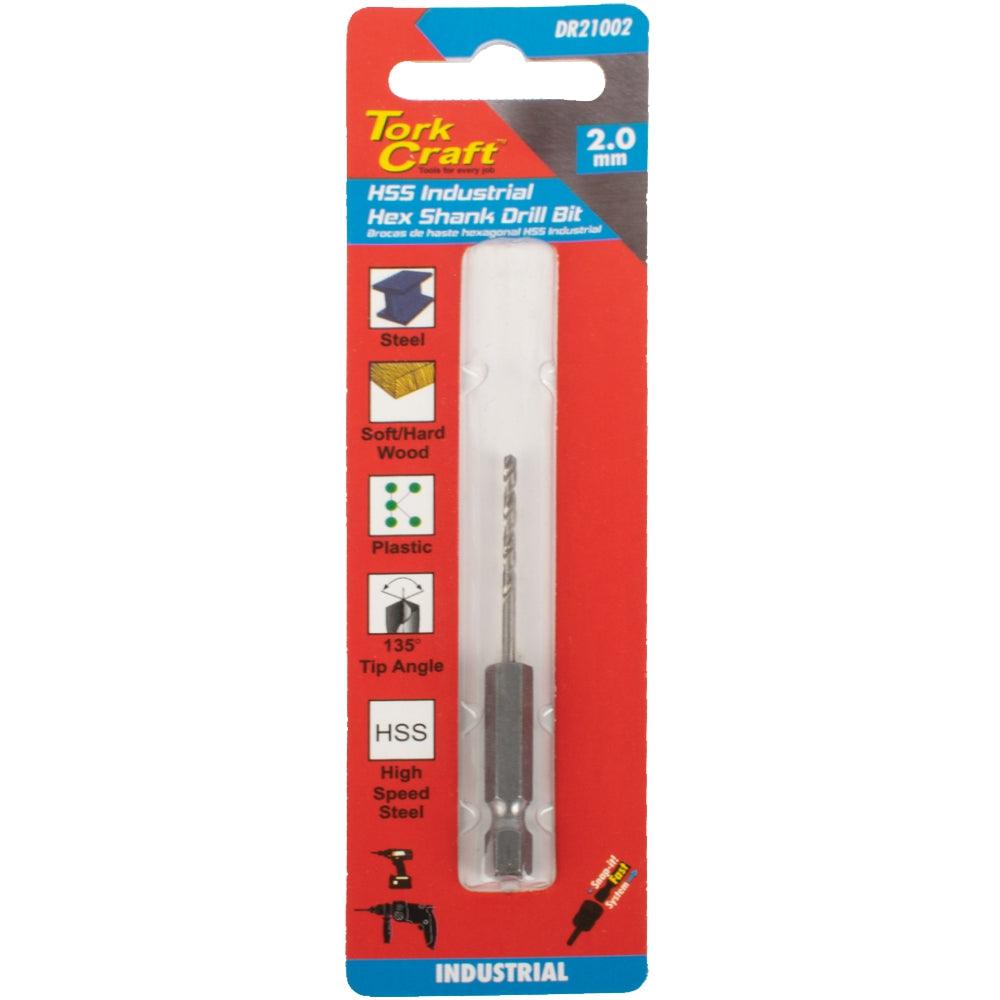 Drill Hss 2.0 Mm 135 Deg 1/Card Hex Shank Industrial Bit - Livestainable.co.za