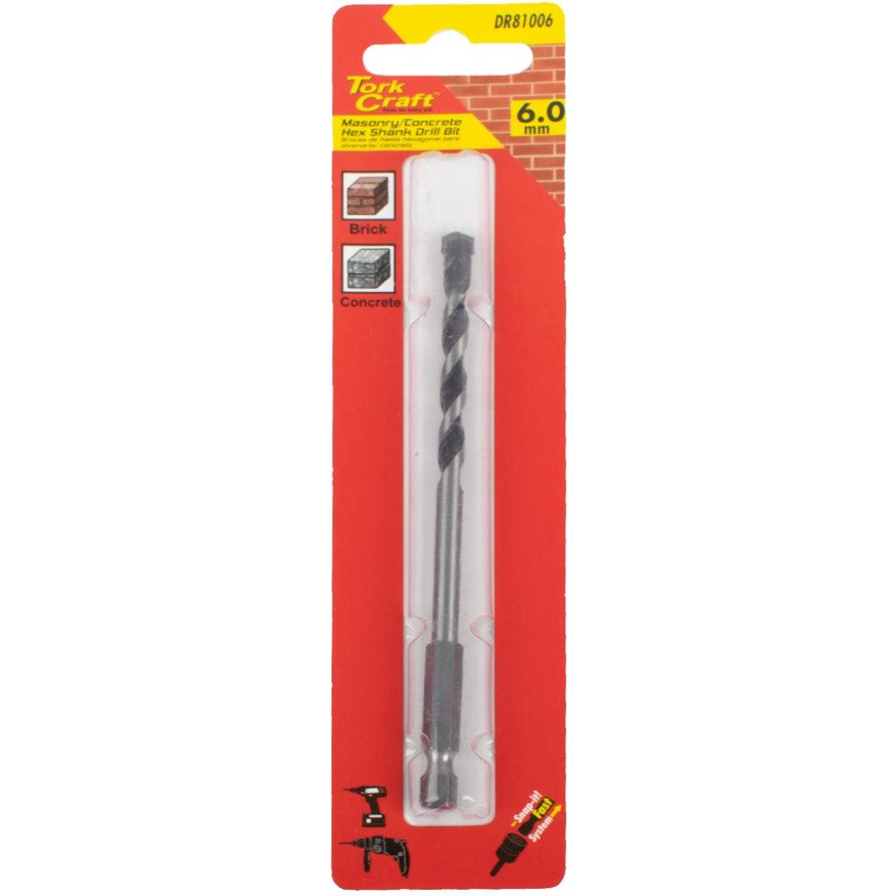 Drill Bit Masonry/Concrete 6.0 Mm Hex Shank 1/Card - Livestainable.co.za