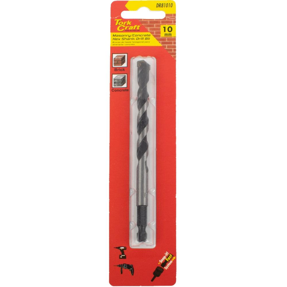 Drill Bit Masonry/Concrete 10.0 Mm Hex Shank 1/Card - Livestainable.co.za