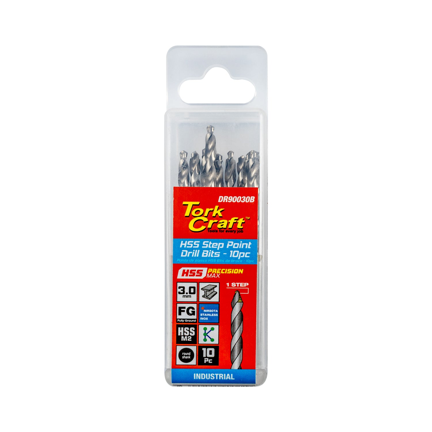 Tork Craft Precision Max Step Point 3.0 Mm Hss Drill 10 Pack