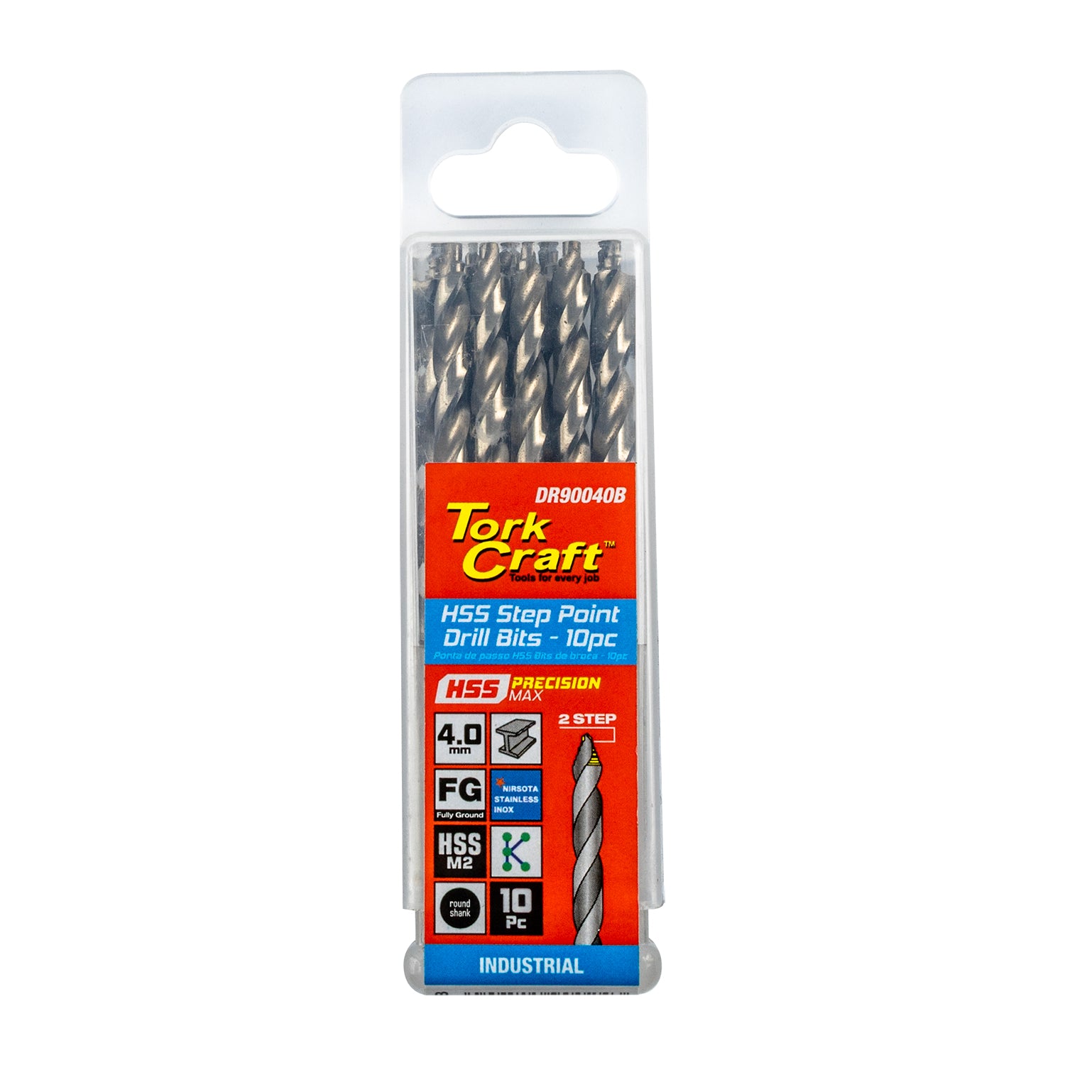 Tork Craft Precision Max Step Point 4.0 Mm Hss Dril 10 Pack