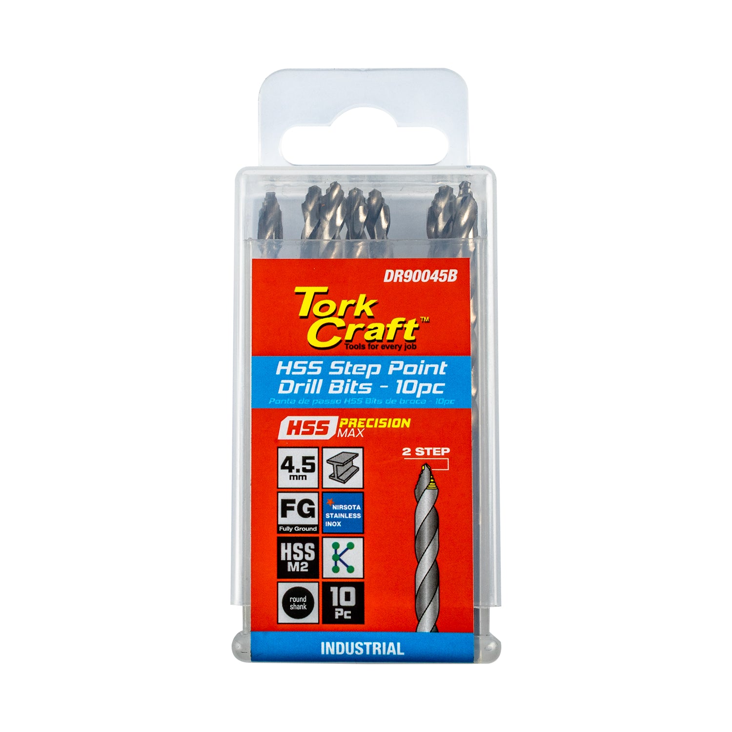 Tork Craft Precision Max Step Point 4.5 Mm Hss Drill 10 Pack
