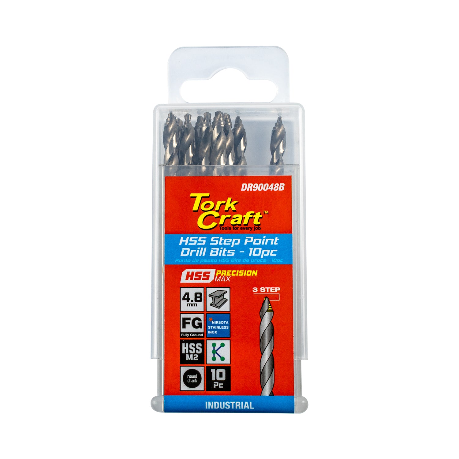 Tork Craft Precision Max Step Point 4.8 Mm Hss Drill 10 Pack