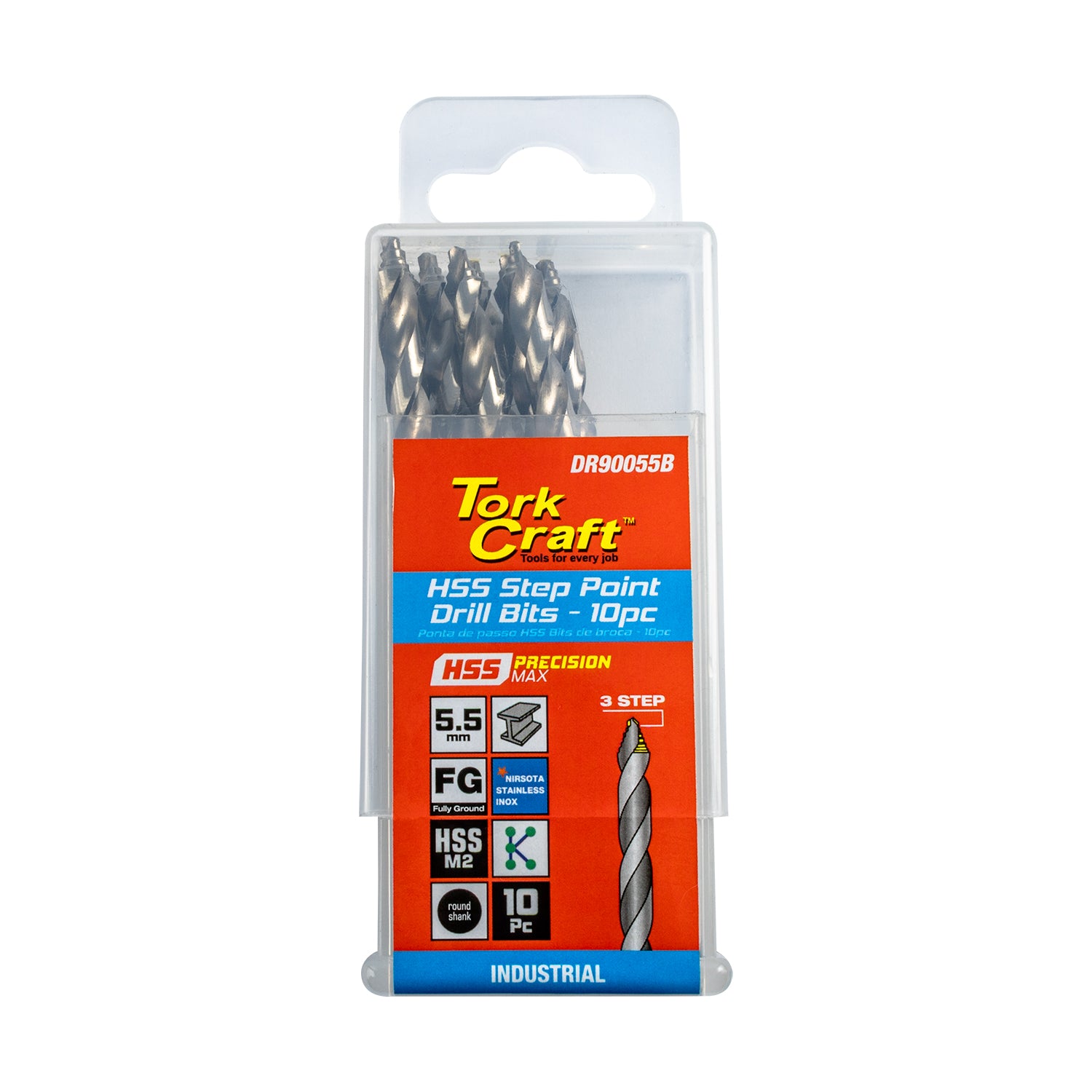 Tork Craft Precision Max Step Point 5.5 Mm Hss Drill 10 Pack