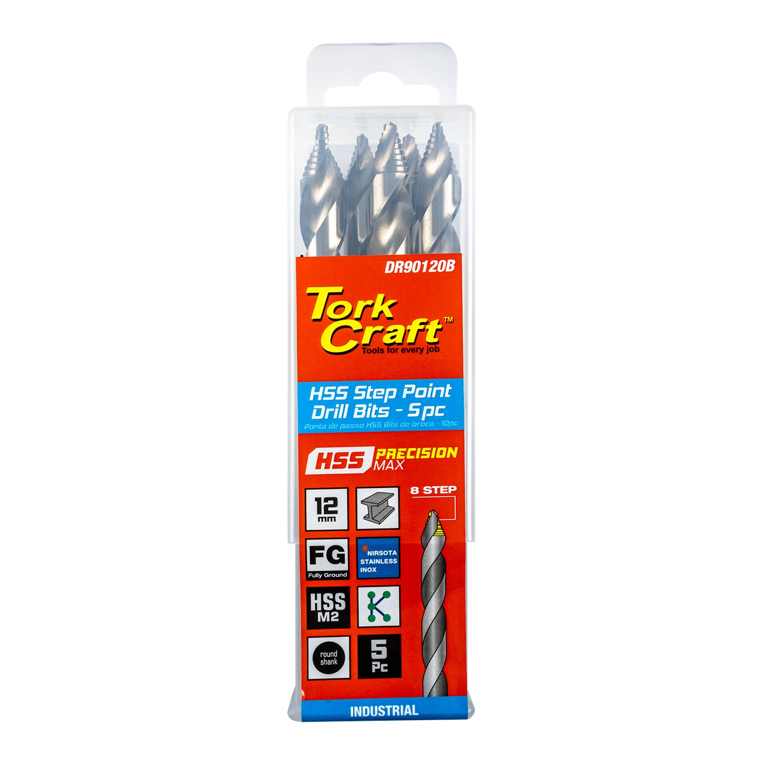Tork Craft Precision Max Step Point 12.0 Mm Hss Dril 5 Pack