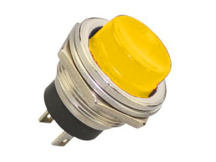 Push Button Switch N.O. Spst 3 A Yellow M16 D=19mm Ds 212 Yl