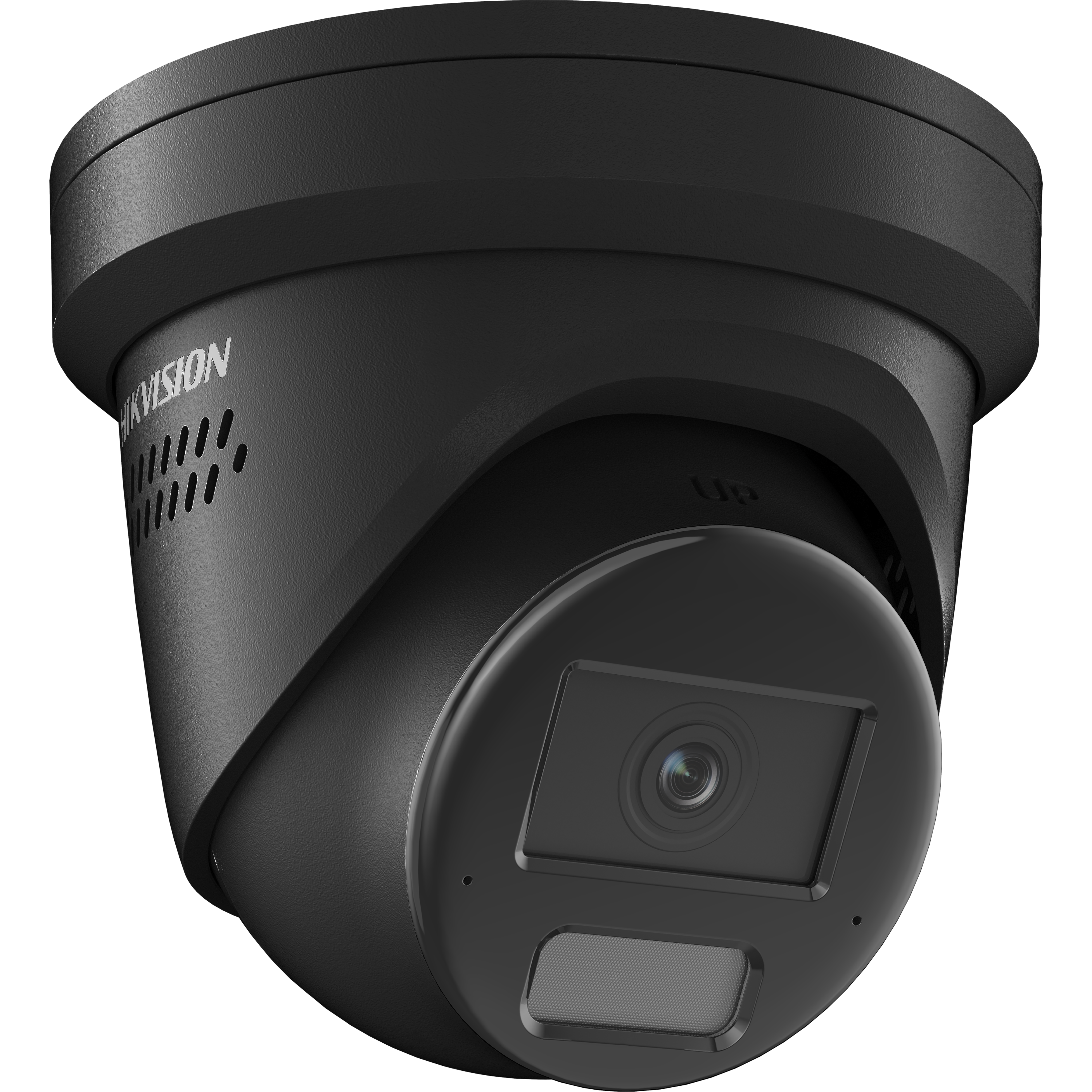 AcuSense 4MP Turret – 2.8mm Lens, 30m IR, 120dB WDR, Array Microphones, Strobe Light & Siren, 12VDC/PoE