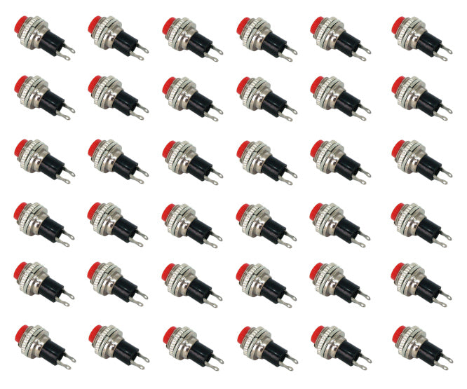 Push Button Switch No Spst 0.5 A Red Solder M10 D=7.8 L=26 300/Bag Ds 314 Red