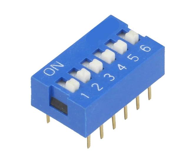 Dip Switch Std 6 Pole 100m A 7.62mm Blue Ds 06 P - Livestainable.co.za