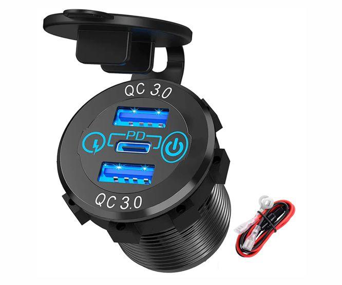 58 W Usb Car Charger 3 Port Pd / Usb C / Usb 3 / Ds2013 P13 - Livestainable.co.za