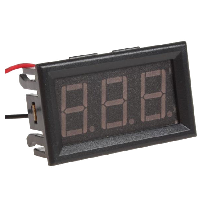 Panel Mount Dc Voltmeter Red 4.5 30 Vdc Dsn Dvml 568 2 Rd