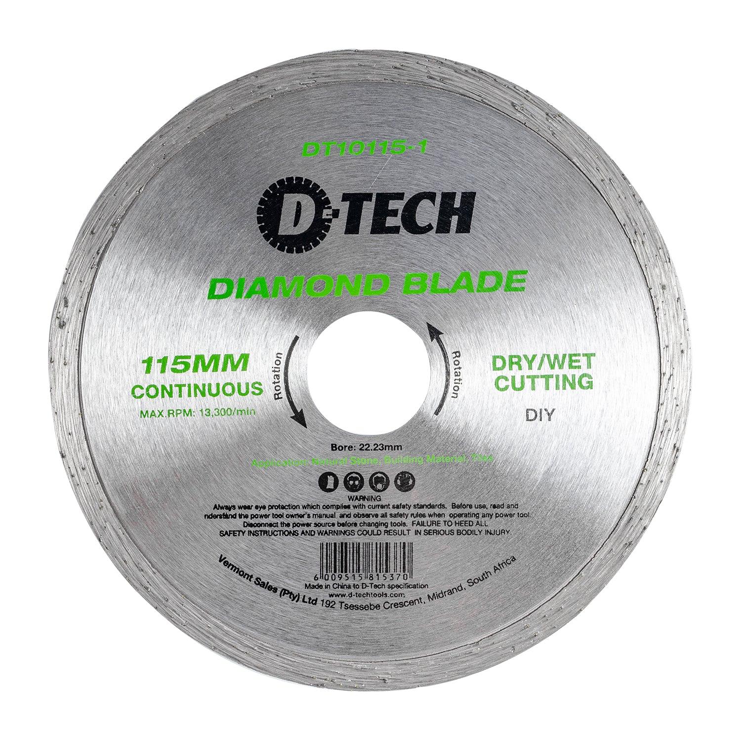 Diamond Blade Continuous Rim 115 X 22.23 Mm - Livestainable.co.za