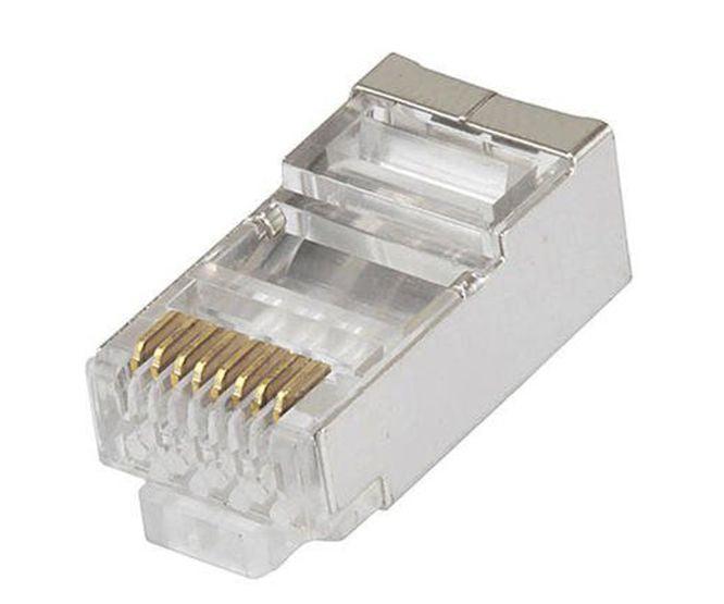 Modular Plug 8 W Rj45 Cat5 Connector Shielded Chrome Duu 8 P8 C *A* - Livestainable.co.za